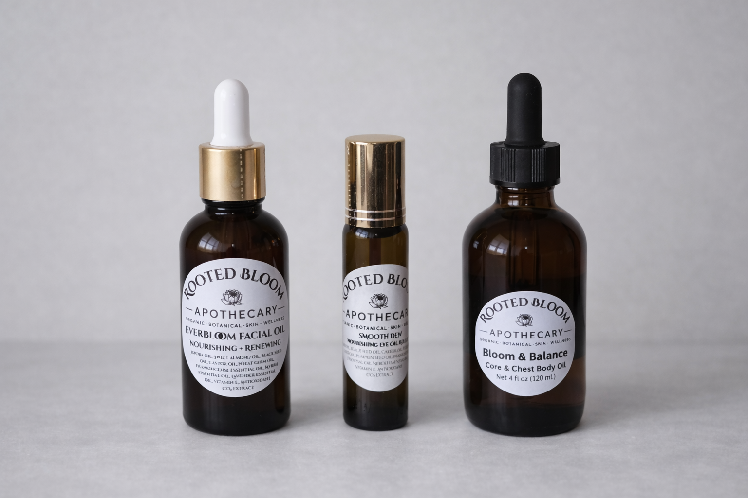 EverBloom Bundle - Facial Oil + Under-Eye Roller + Body Oil